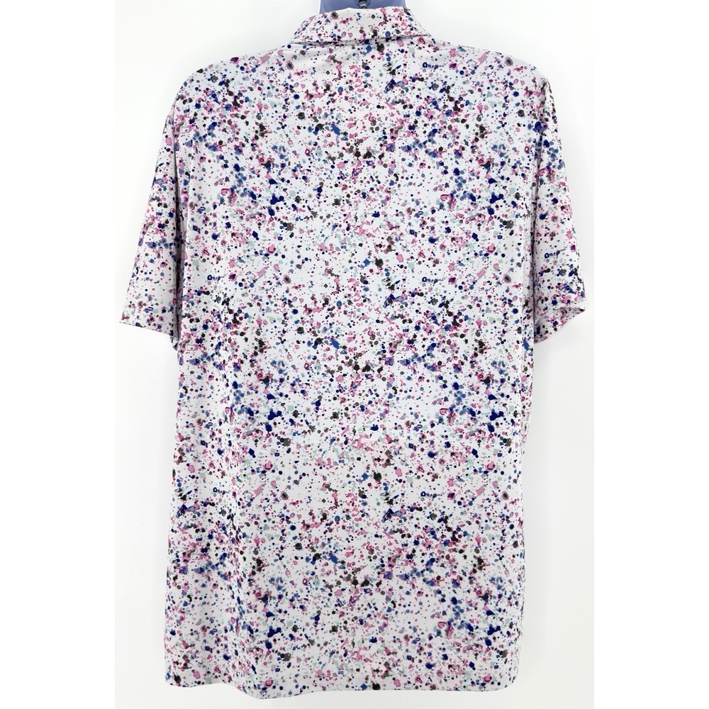 Bad Birdie Polo Shirt Men 2XL White Paint Splatter Golf Performance Stretch - Picture 4 of 11
